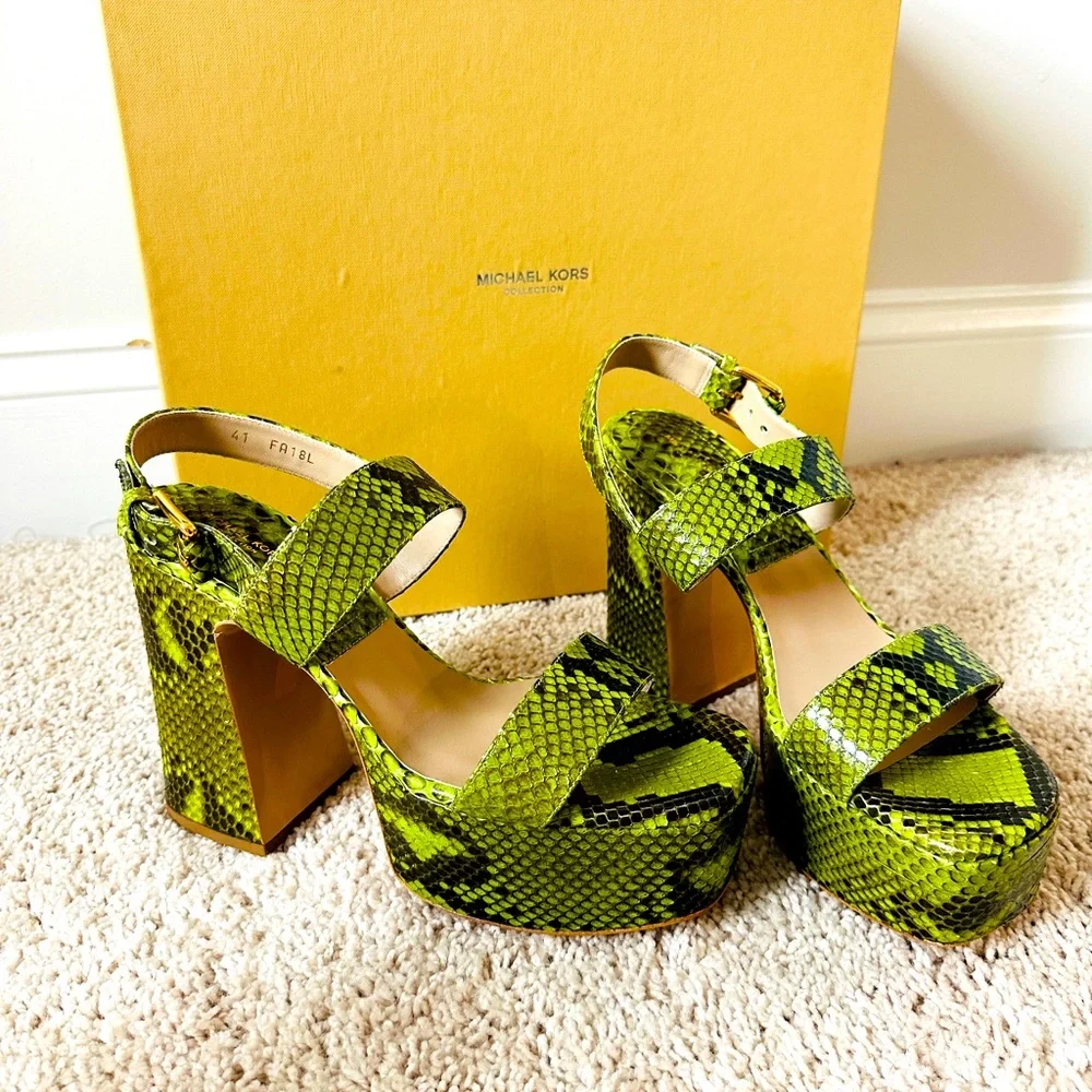 Michael Kors Collection Blair Genuine Python Snake Leather Size 38